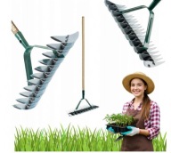 AERATOR WERTYKULATOR RĘCZNY DO TRAWNIKA DWUSTRONNY METALOWY Z TRZONKIEM