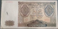 100 zł. 1941 seria A stan II Generalna Gubernia