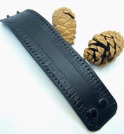 Bransoletka skórzana męska handmade, czarna, styl Viking
