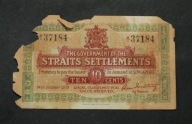 Straits Settlements - banknot - 10 Cents 1919 rok