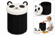 PUFA SIEDZISKO 2w1 Pojemnik na Zabawki Składany Panda dla Dzieci 30x35cm