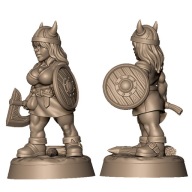 Dwarf Warrior Krasnoludzka Wojowniczka Pinup RPG 3D