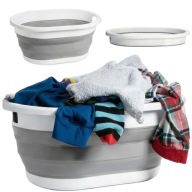 MISKA SILIKONOWA SKŁADANA 25L DUŻA POJEMNA KOSZ PRANIE UCHWYTY 3 POZIOMY