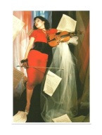 Pocztówka - I. Ionesco, Varsovie - Ona, nuty i skrzypce / Warszawska Jesień