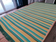 TKANY WEŁNIANY KILIM KAPA NARZUTA PASIAK FRĘDZLE 130 x 220 B4