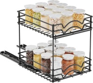 CZARNY 2 POZIOMOWY METALOWY ORGANIZER STOJAK PÓŁKA NA PRZYPRAWY KOSZ CARGO