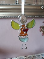 „Aniołek z Serduszkiem ” nr 3 ) witraż Tiffany, IDEALNY PREZENT .