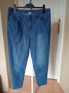 spodnie dżins elle nor xl 44 wysoki stan strecz rurki niebieskie