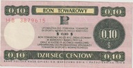Bon Towarowy Pewex10 Centów .1979 r