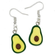 Kolczyki AWOKADO Awokada Żywiczne Owoce Owocowe PREZENT Wiosenne Zielone