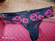 Stringi majtki w kwiaty przeźroczyste