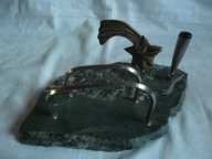 STARY ORGANIZER LISTOWNIK METAL I KAMIEŃ SYGNOWANY