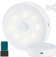 Lampka Nocna Bezprzewodowa LED Z Czujnik Ruchu Magnetyczna Akumulatorowa