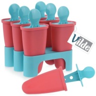 6x Foremki do LODÓW NA PATYKU forma lody domowe śmietankowe sorbety stojak