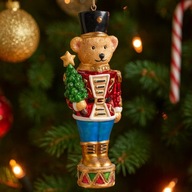 Bombka miś dziadek do orzechów żołnierz na bębenku z choinką na prezent