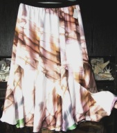 Spódnica kliny zwiewna tkanina szeroki dół maxi r 48/52