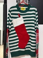Ś Sweter Tipsyelves świąteczny bożonarodzeniowy but Świętego Mikołaja XL