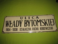 Ulica Włady Bytomskiej Łódź Bałuty stara emaliowana tablica