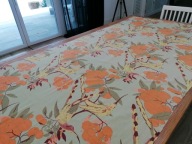 BAWEŁNIANA RUSTYKALNA ZASŁONA KUPON MATERIAŁU PTAKI 125x230 nr.8