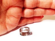 Obrączka Srebrna Lekka Napis Love 21 9 Stal Chirurgiczna Nierdzewna