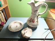 Zestaw dzbanek wazon i miseczka Chodzież oraz łabędź PRL