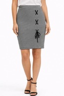 Mint & Berry Spódnica ołówkowa prosta midi w paski Rozmiar XXS 32