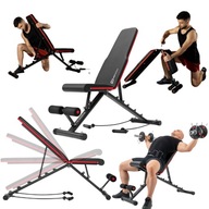 ŁAWKA TRENINGOWA REGULOWANA SKŁADANA WIELOFUNKCYJNA DO ĆWICZEŃ PROSTA SKOS