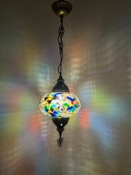 pojedyncza turecka lampa wisząca z mozaiki