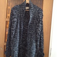 SWETER VINTAGE CRUTUZE (M) MELANŻ CZARNO-BIAŁY WAR