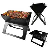 DUŻY GRILL OGRODOWY WĘGLOWY TURYSTYCZNY SKŁDANY PRZENOŚNY WALIZKA STALOWY