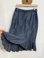 247 granatowa lniana spódnica falbanka elegancka klasyczna Gerry Weber L