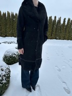 Kożuch damski rozmiar S czarny płaszcz zimowy