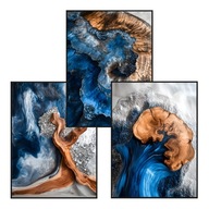 Plakat Zestaw 50x70 3szt. plakaty, MODERN ART WODA DREWNO *1952*