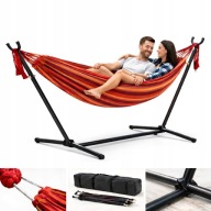 HAMAK OGRODOWY ZE STELAŻEM DUŻY ZESTAW STELAŻ DO HAMAKA STOJAK 150KG