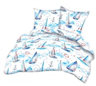 pościel bawełna lux 140x200 1x70x80 guzik B 315 żaglówki
