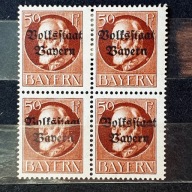 Niemcy-Bawaria Mi. Nr.125IIA* 1919r. Król Ludwik III, nadruk "Volksstaat".