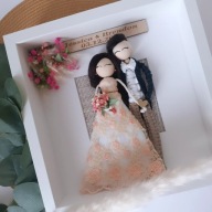 PREZENT NA ŚLUB PAMIĄTKA DLA PARY MŁODEJ WESELE MAKRAMA ONA ON dla świadka