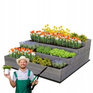 SKRZYNIA WARZYWNIAK DONICA PIĘTROWA GRZĄDKA POD TREJAŻ IMPREGNAT 45X120X120