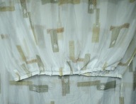 ZASŁONA BIAŁA W BEŻOWE WZORY 1 SZTUKA 318 x 233 cm