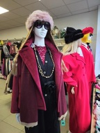 Płaszczyk krótki bordowy piankowy r. Uni Italy !!!