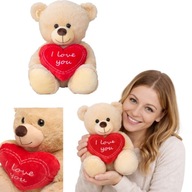 PLUSZOWY MIŚ Z SERCEM NAPISEM I LOVE YOU PREZENT NA WALENTYNKI URODZINY