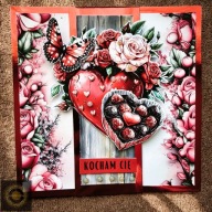 kartka Walentynki Urodziny Imieniny handmade