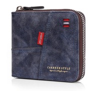 Portfel męski zapinany na zamek granatowy