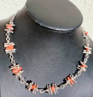 Oryginalna srebrna kolia naszyjnik srebro 925 korale naturalne do kolekcji