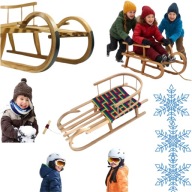 DREWNIANE SANKI TRADYCYJNE KLASYCZNE Z OPARCIEM DLA DZIECI PRODUKT POLSKI