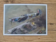Kartka pocztowa samolot Supermarine Spitfire RAF lotnictwo wojskowe