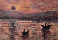 Obraz autorski z cyklu zachody słońca A4