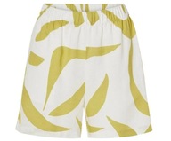 esmara Szorty damskie z lnem i bawełną biało żółte 42