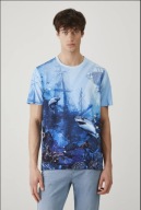 MEDICINE bawełniany T-shirt koszulka wzór morski regular fit L