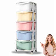 POJEMNIK NA ZABAWKI SZAFKA REGAŁ ORGANIZER DOKUMENTY PLASTIKOWY NA KÓŁKACH